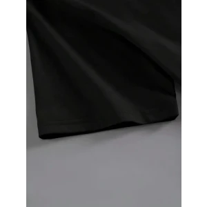 ieg™ Baskılı Oversize Bisiklet Yaka T-shirt - Siyah