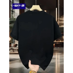 ieg™ Baskılı Oversize Bisiklet Yaka T-shirt - Siyah