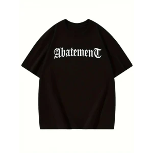 ieg™ Baskılı Oversize Bisiklet Yaka T-shirt - Siyah