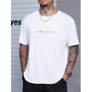 ieg™      Baskılı Oversize T-Shirt - Beyaz -