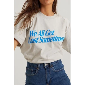 ieg™      Baskılı Oversize T-Shirt - Beyaz -