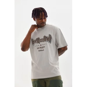 ieg™      Baskılı Oversize T-Shirt - Gri -