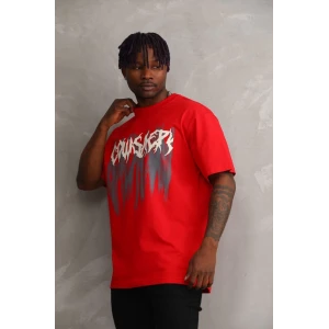 ieg™      Baskılı Oversize T-Shirt - Kırmızı -