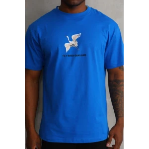 ieg™      Baskılı Oversize T-Shirt - Mavi -