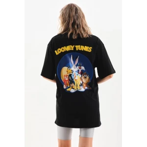 ieg™      Baskılı Oversize T-Shirt - Siyah -