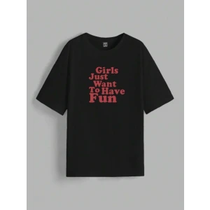 ieg™ Baskılı Oversize T-shirt - Siyah