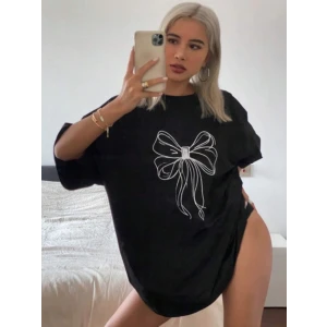 ieg™ Baskılı Oversize T-shirt - Siyah