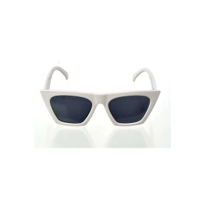 İEG Beyaz Çerçeve Cat Eye Kadın Güneş Gözlüğü - Moda Gözlük