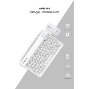 ieg™ Beyaz Kablosuz Klavye Ve Mouse Seti