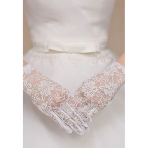 ieg™ Beyaz Renk Kısa Dantelli Eldiven