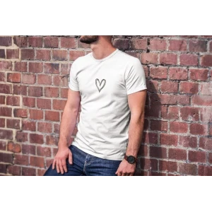 ieg™      Bisiklet Yaka Baskılı Oversize T-Shirt - Beyaz -