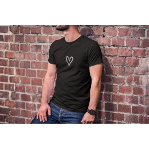 ieg™      Bisiklet Yaka Baskılı Oversize T-Shirt - Siyah -