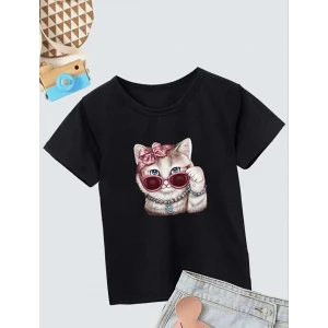 ieg™        Bisiklet Yaka Baskılı T-Shirt - Siyah -