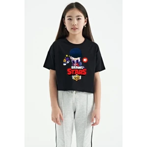 ieg™      Bisiklet Yaka Kısa Kol Baskılı   T-Shirt - Siyah -