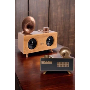 ieg™ Bluetooth Hoparlör Ahşap Klasik Retro Gramofon Bluetooth Müzik Kutusu