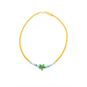 İEG Boncuk Deniz Yıldzı Kolye - Turuncu