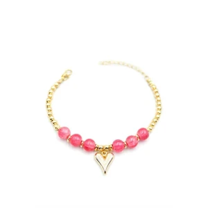 ieg™ Boncuklu Kalp Bileklik - Pembe