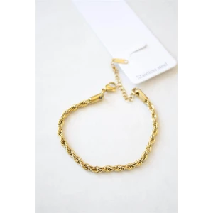 İEG Burgu Çelik Bileklik 3mm - Altın