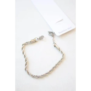 ieg™ Burgu Çelik Bileklik 3mm - Gümüş