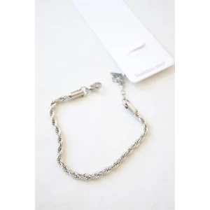 İEG Burgu Çelik Bileklik 3mm - Gümüş