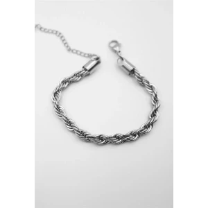 İEG Burgu Çelik Bileklik 4mm - Gümüş