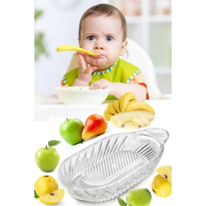İEG Cam Elma ve Sebze Rendesi Bebekler İçin Yemek Hazırlama