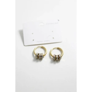 ieg™ Çelik Taşlı Halka  Küpe - Altın