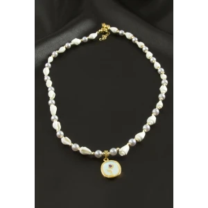 ieg™ Çiçek Deniz Kabuğu İnci Mineli Kolye