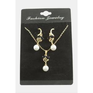 ieg™ Çiçek İnci Zirkon Taşlı Set Kolye