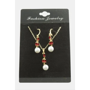 ieg™ Çiçek İnci Zirkon Taşlı Set Kolye