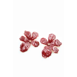 ieg™ Çiçek Küpe - Bordo
