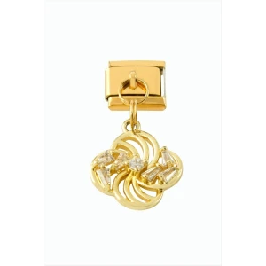ieg™ Çiçek Zirkon Taşlı Sallatılı Çelik Charm