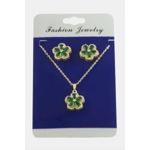 ieg™ Çiçek Zirkon Taşlı Set Kolye