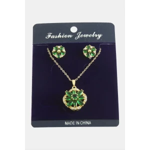 ieg™ Çiçek Zirkon Taşlı Set Kolye