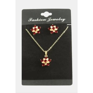 ieg™ Çiçek Zirkon Taşlı Set Kolye