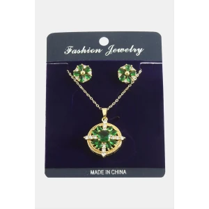 ieg™ Çiçek Zirkon Taşlı Set Kolye