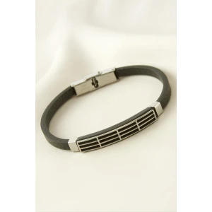 ieg™ Çizgili Deri Çelik Bileklik