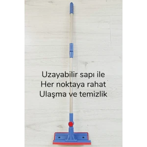 İEG® Çok Amaçlı Cam Silme Fırçası - Silikon Uçlu Çekçek - Tüy Toplayıcı Döner Başlıklı