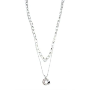 İEG Çoklu Ay Yıldız Kolye - Gümüş