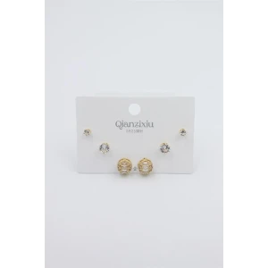 İEG Çoklu Set Küpe - Altın