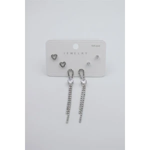 İEG Çoklu Set Küpe - Gümüş