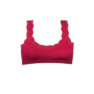 ieg™ Dantel Nakış İşlemeli Pedli Bambu Kadın Büstiyer Bordo
