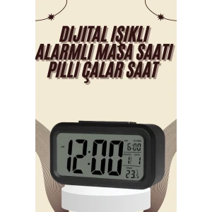 ieg™ Dijital Masa Saati Termometreli Takvim Çalar Saat Led Ekran Pilli