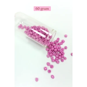 İEG Dökme Cam Kum Boncuk Büyük Boy (6/0) 4 mm - 60 Gram - Koyu Pembe - BNC127
