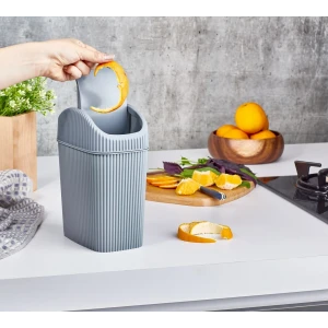 ieg™ Döner Kapaklı Mini Çöp Kovası 2.5 Lt - Gri