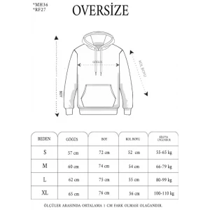 ieg™ Double Oversize Kapşonlu Nakışlı SweatShirt - Siyah