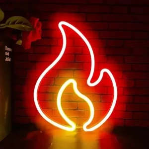 ieg™ Duvara Asmalı Neon Alev Işık