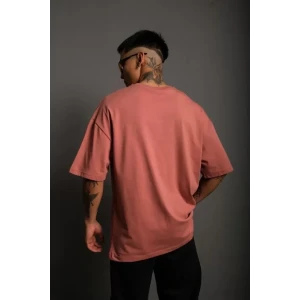 ieg™ Erkek 24/1 Düz A Kalite Oversize T-shirt - Gül Kurusu