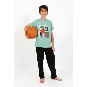 ieg ™ Erkek Çocuk Kısa Kol Penye Pijama Takım SuYeşili