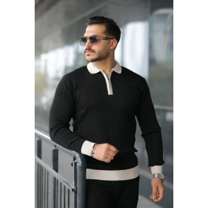 ieg™ Erkek Kol Ve Yaka Detaylı Uzun Kollu Triko